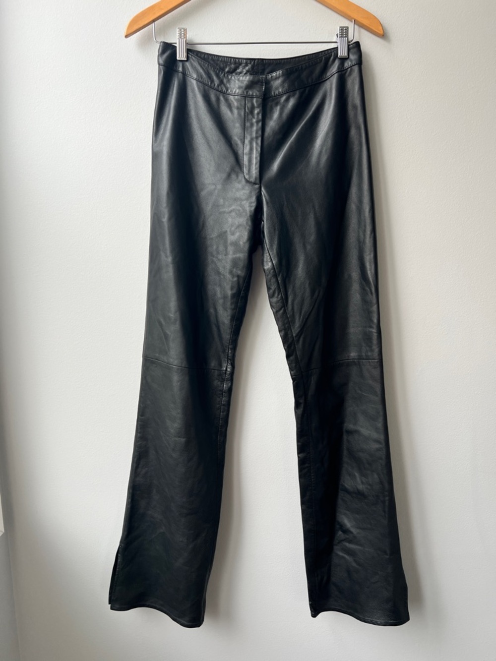 Cache Pants Womens 6 Black Leather  High Rise Classic Y2K 00s